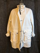 M&S Autograph Ladies Winter Coat White Cotton Size 14 Very Good Condition