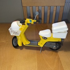 Vintage Sindy Scooter Moped With Basket And Helmet Yellow