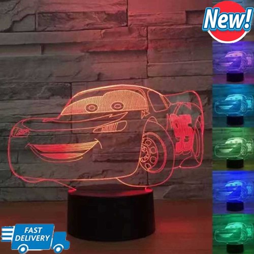 Cars lightning mcqueen led - cars, 3d