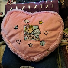 Pink Heart shaped pillow, cushion by Funky Friends - babe-licious! 35cm x 34cm