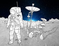 Apollo 11 Engineering Concept Art Print Moon Mission Landing Lunar Comms NASA