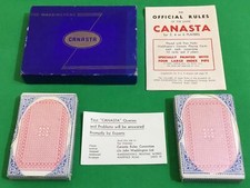 Twin Set TAX WRAPPED Old c1950 Vintage * CANASTA * Playing Cards Geometric Art