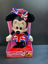 Disney I Love Minnie Mouse Plush Soft Toy Boxed 12” England Flag Dress Boxed New