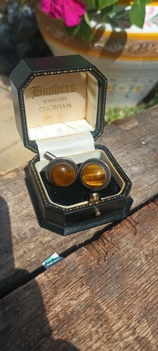 Men silver 925 - tiger, eye