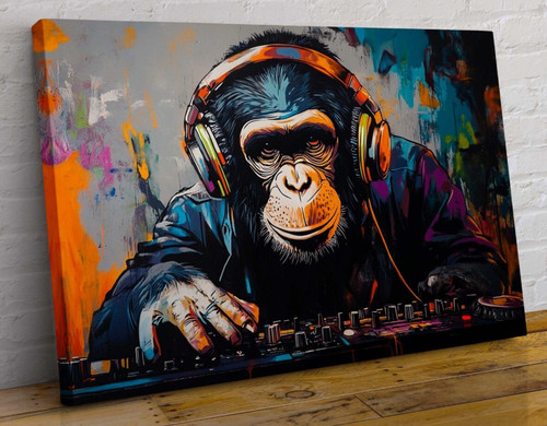 Monkey headphones abstract - headphones,