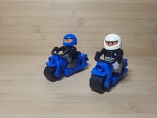 Vintage Duplo 2 Motorbikes With 2 Figures