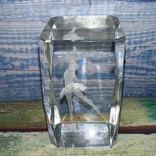 DANCER Crystal Clear Glass Block Keepsake 3-D Laser Etched (334a)