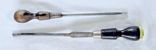 2 HUGE SCREWDRIVER Stanley 25c & Footprint LARGE ENGINEERS TURNSCREW Broad Flat