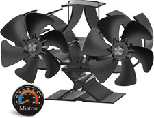 12-Blade Stove Fan Silent