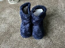 Debenhams Mens Blue Super-Soft Knitted Chenille Boot Slippers M 9-10 