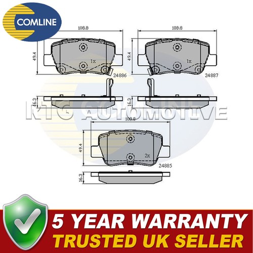 Comline rear brake pads set - comline,