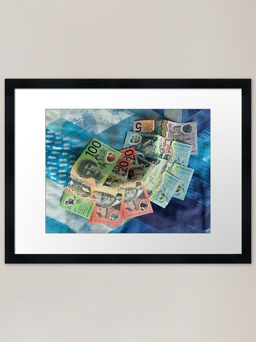 Bank notes framed art print - notes,