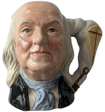 Vintage - BENJAMIN FRANKLIN D6695 Royal Doulton Toby Character Jug 1982 10cm VGC