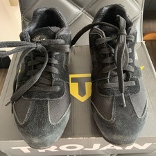 Trojan Safety Work Lace Up Trainers  / Shoes Black  + Charcoal Size 3 UK Boxed 