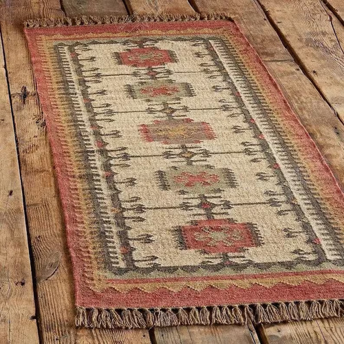 Wool jute kilim - jute, carpet