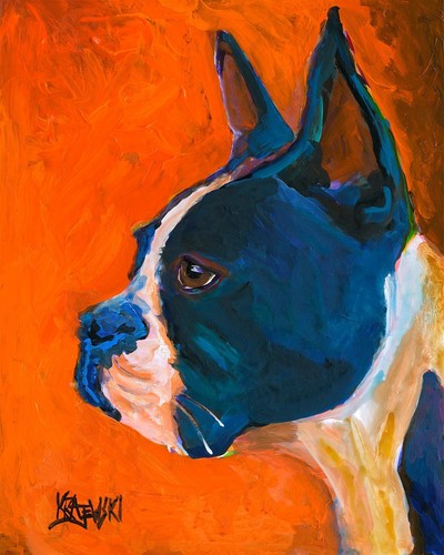 Boston terrier print - terrier,