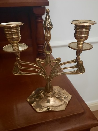 Antique art nouveau brass - art,