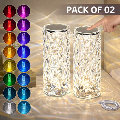 Crystal diamond table lamp - table, rgb
