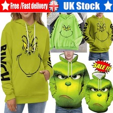 3D Grinch Hoodie Men Women Casual Hooded Pullover Sweatshirt Xmas Birthday Gift
