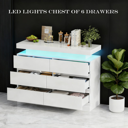 High gloss drawer - high, cabinet