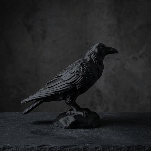 Gothic raven skull ornament - gothic,