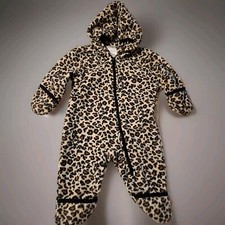 COLUMBIA LEOPARD CHEETAH ANIMAL PRINT PRAM BABY SNOW SUIT FLEECE 6months A1