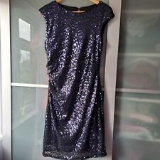 Tk Maxx Cache Party  Sparkly Sequined Navy Dress Size 10 