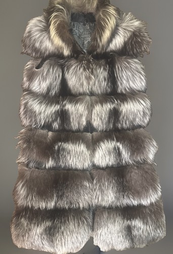 Real silver fox fur vest - real,