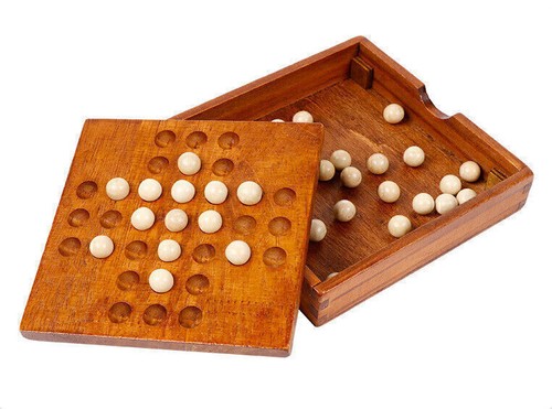 Marble solitaire wooden - wooden, board