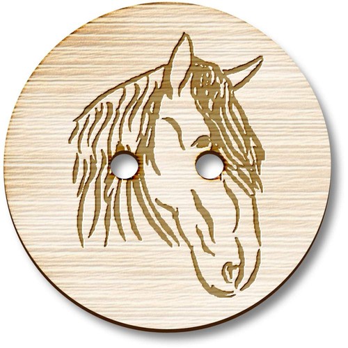 Horse head wooden buttons - head',