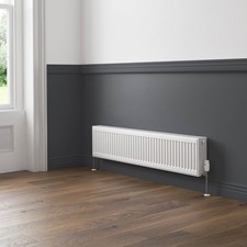Flomasta Panel Radiator Type 22 Double Gloss White Horizontal (H)30x(W)140cm