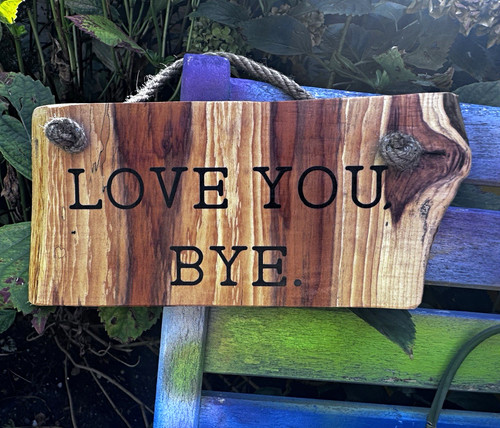 Rustic hanging yew - hanging, sign