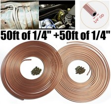 2Pcs 1/4"OD 50 Ft Copper
