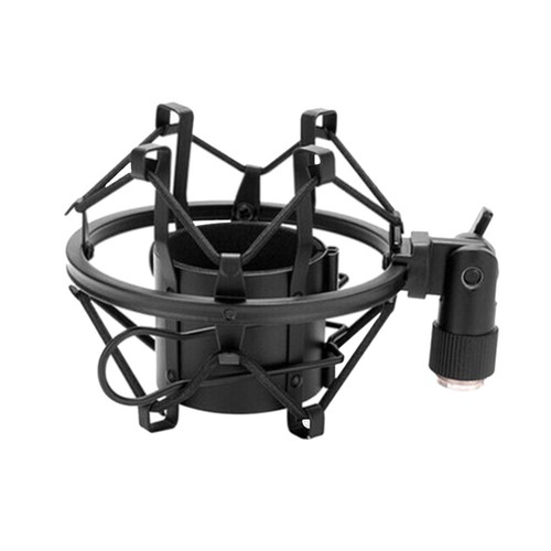 Black metal microphone mount - metal,