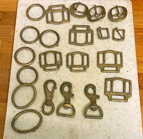 Vintage brass buckles - vintage,