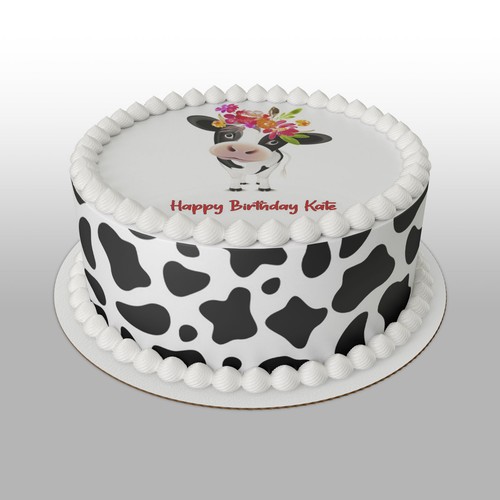 Cow pre cut edible icing - cow, pre-cut