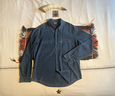 Levi's LVC Shirt L Big E Made USA Orange Tab Indigo 1960s Repro Chore Utility