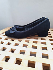 STUNNING CARVELA COMFORT BLACK SUEDE LEATHER COURT SHOES BOW DETAIL Size 40 UK 7