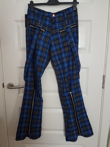 Tartan bondage trousers blue - bondage,