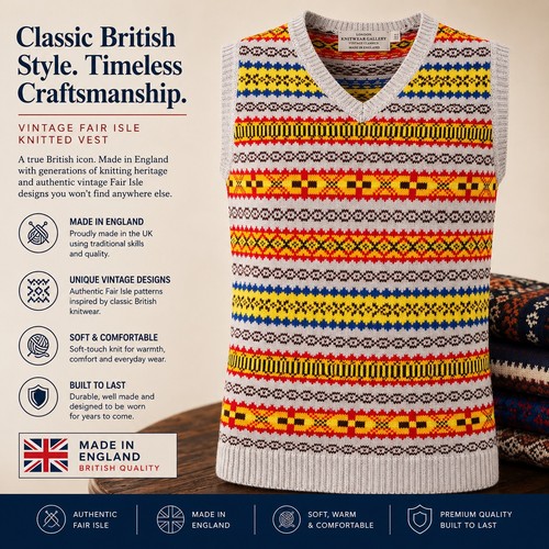 Mens fairisle knitted tanktop - fairisle,