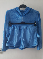 Women's Blue Fluffy Hooded