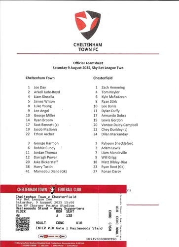 2025 cheltenham town v - 2025/26,