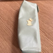 Radley Pale Green Leather Make Up Pouch/ Pencil Case