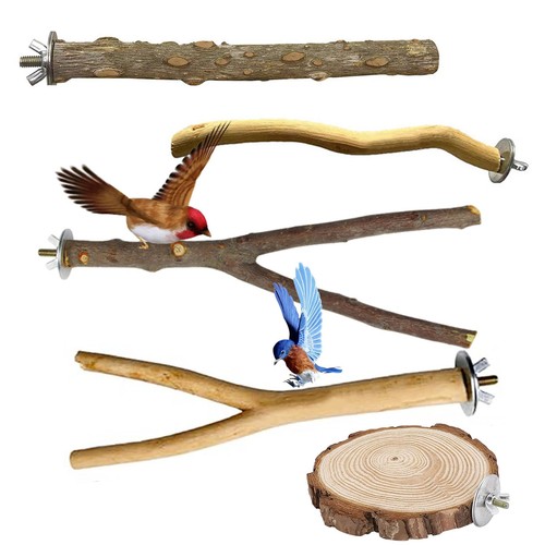 5pc natural wooden - natural, bird