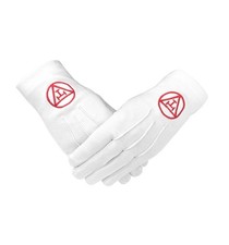 Masonic Royal Arch 100% Cotton White Masonic gloves BT040