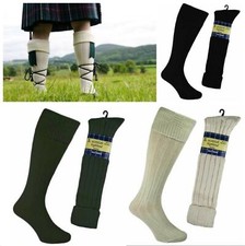 Mens Scottish Highland Wear 50% Wool Rich Long Hose Kilt Socks (lot) UK 6-11