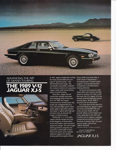 1989 jaguar s print ad - v-12,