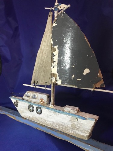 Driftwood sail boat unique - 'driftwood,