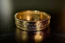 French Gold Coin Ring, France
