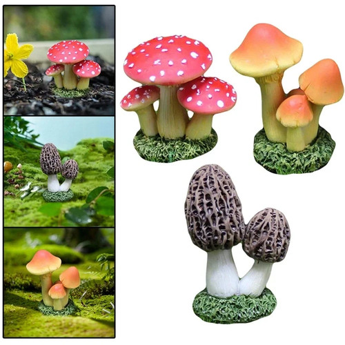Garden ornament toadstools - garden,